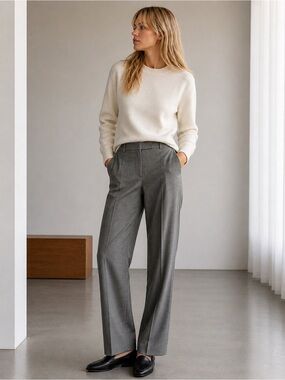 Talbots | Tailored Wool Trousers | Grey | Size Small